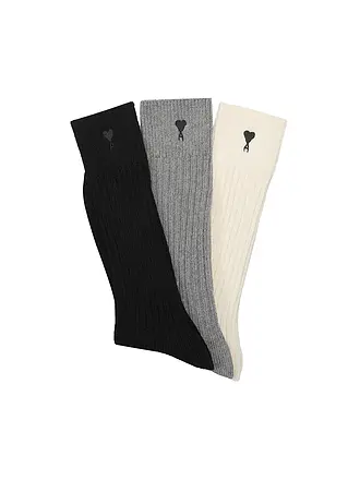AMI PARIS | Socken 3er Pkg. ecru / grey / black | 